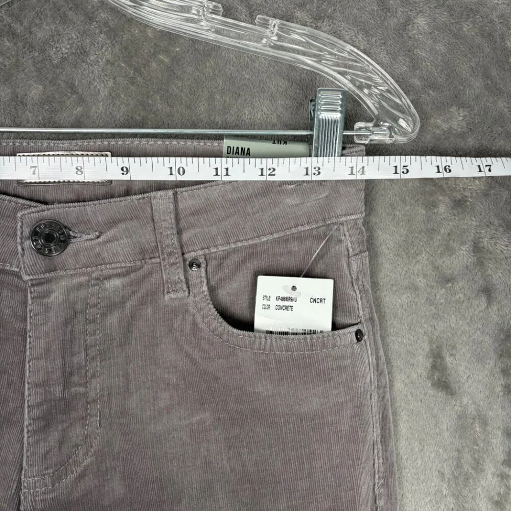 KUT From The Kloth Diana Skinny Pants Women’s 0 Concrete Gray Corduroy High Rise - Picture 4 of 8